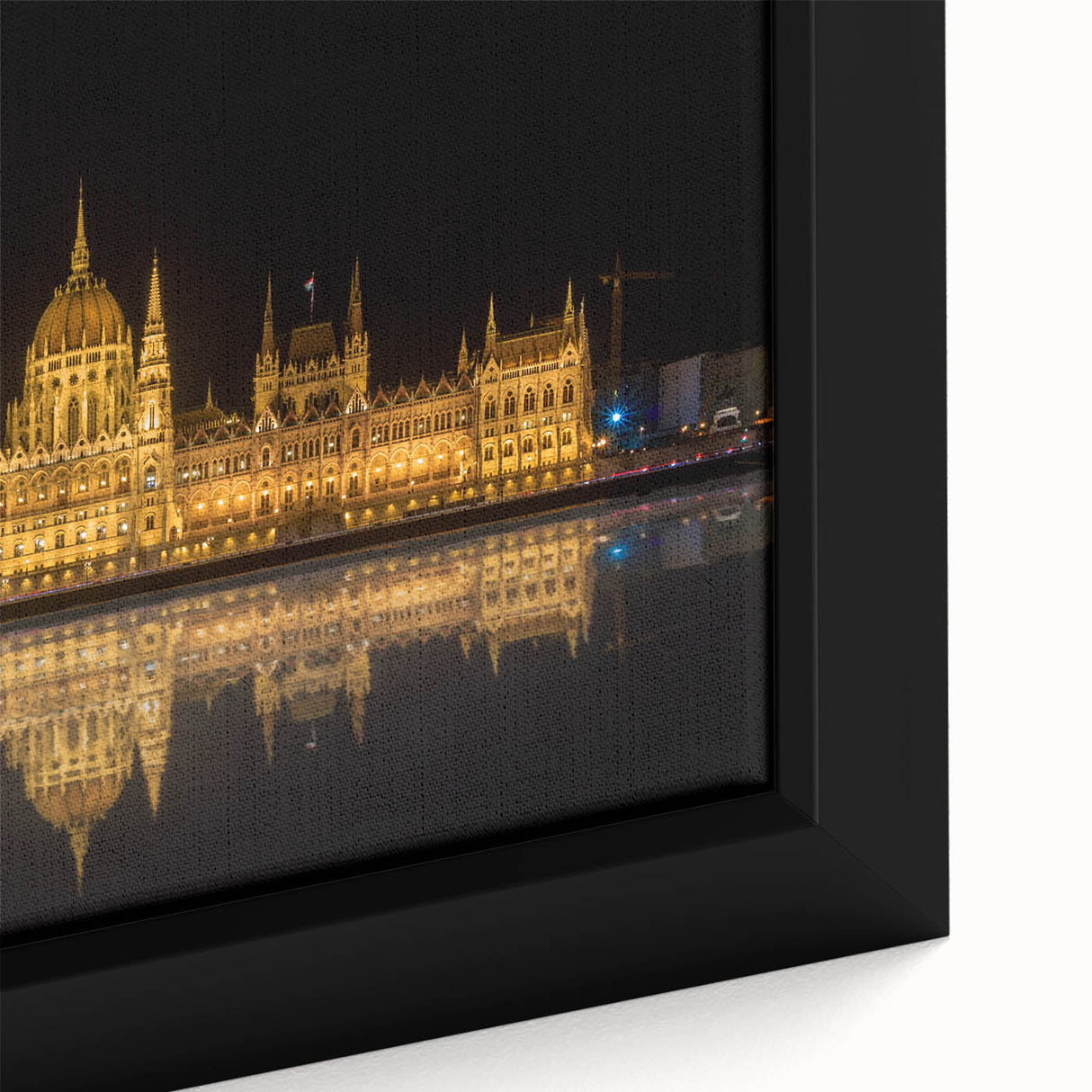 Black wall art of a textured European scenery in vibrant colors on a framed canvas, ideal for living room decor.