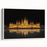 Vintage poster art of a scenic European landscape in vibrant colors on a large framed canvas, ideal for living room decor.