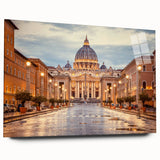 Acrylic print of a large abstract depiction of Rome in muted earth tones, ideal for bedroom or dining room art.