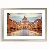 Extra large abstract art print of Rome, with textured details in muted earth tones, framed with a silver mat.