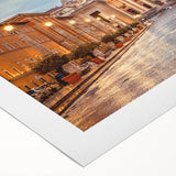 Art deco poster of Rome with pastel shades on rolled canvas, ideal for dining room wall art.
