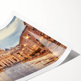 Extra large wall art featuring line art flowers, set against a Rome scenery in muted earth tones.