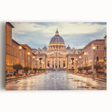 Black and white large art print of Rome scenery on stretched canvas, ideal for kitchen wall art or bedroom ambiance.