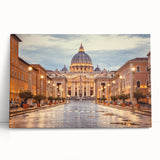 Black and white canvas print of Rome's architecture, suitable for kitchen art.