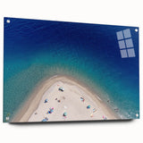 Acrylic print of a Sicilian landscape in muted earth tones, ideal for dining room decor.