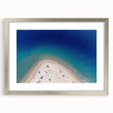 Extra large abstract art print of a Sicilian landscape in muted earth tones on a textured canvas, framed in silver.