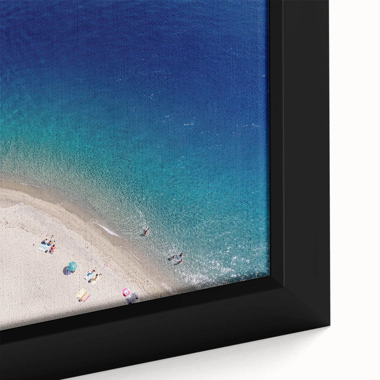 Black wall art featuring a textured Sicilian landscape in vibrant colors on a framed canvas, ideal for living room decor.