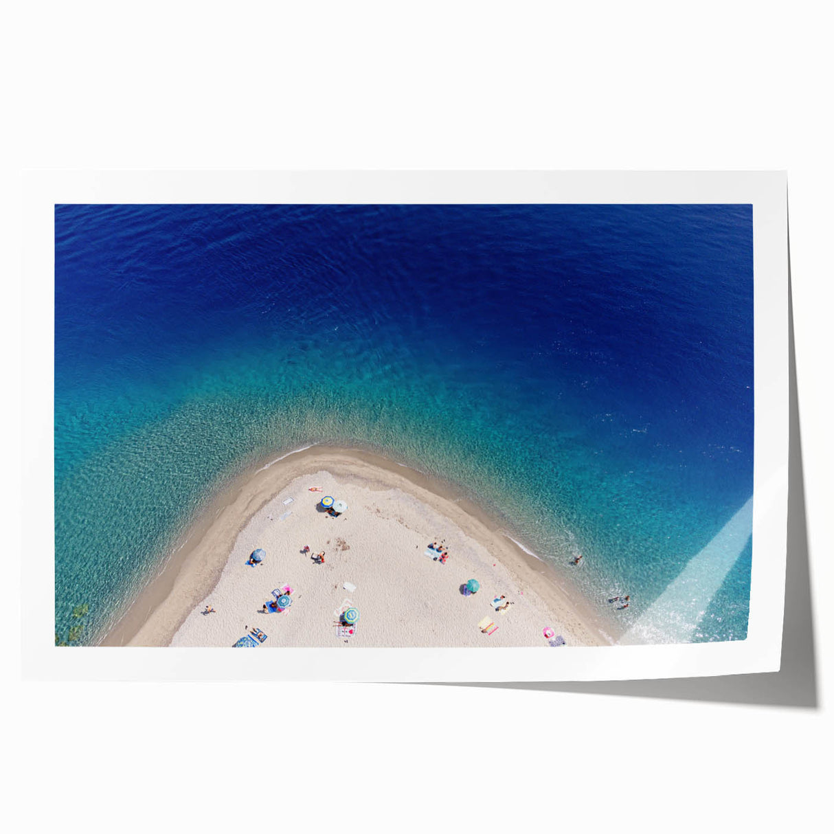 Extra large rolled print featuring a Sicilian landscape with vibrant floral elements, ideal for dining room decor.