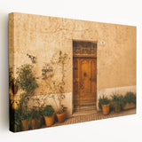 Large stretched canvas depicting a serene Tuscan landscape, with soft earth tones, ideal for kitchen wall art.