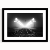 Abstract art print of a European scenery in vibrant, colorful textures on a large black framed canvas.