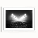 Textured abstract art print depicting a serene European landscape in soft pastel shades, framed with a white mat.