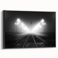 Black and white landscape art painting of a European scene on framed canvas, suited for bedroom decor.