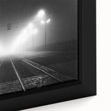 Extra large framed canvas of a textured black wall art depicting colorful European scenery, ideal for living room decor.