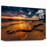 Large abstract wall art of a European scenery in Lithuania on acrylic glass, ideal for bedroom or dining room decor.