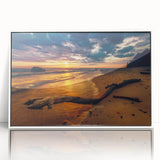 Mid-century modernist art depicting a European landscape in pastel shades on a framed acrylic, ideal for nursery wall art.