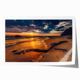 Rolled print of a Lithuanian landscape with vibrant greenery and floral elements, suitable for art wall dining room.