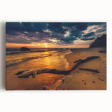 Black and white photograph of a European Lithuanian landscape on stretched canvas, suitable as large kitchen wall art.