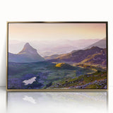 Art deco poster of a Montenegro scenic view in gold frame on acrylic, suited for modern art wall decor or nursery.