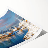 Extra large wall art featuring line art flowers in soft pastel colors on a rolled print, ideal for large living room decor.