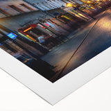 Art deco poster featuring a serene Polish landscape in muted earth tones, printed on rolled canvas.