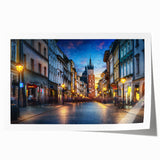 Large rolled canvas print depicting a serene Polish landscape with lush greenery and a tranquil river.