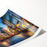 Extra large wall art featuring line art flowers in soft pastel shades on a rolled canvas, ideal for large living room decor.