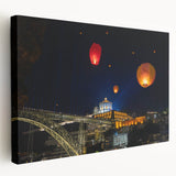 Large canvas print of Porto, Portugal scenery in muted earth tones, ideal for kitchen wall art.