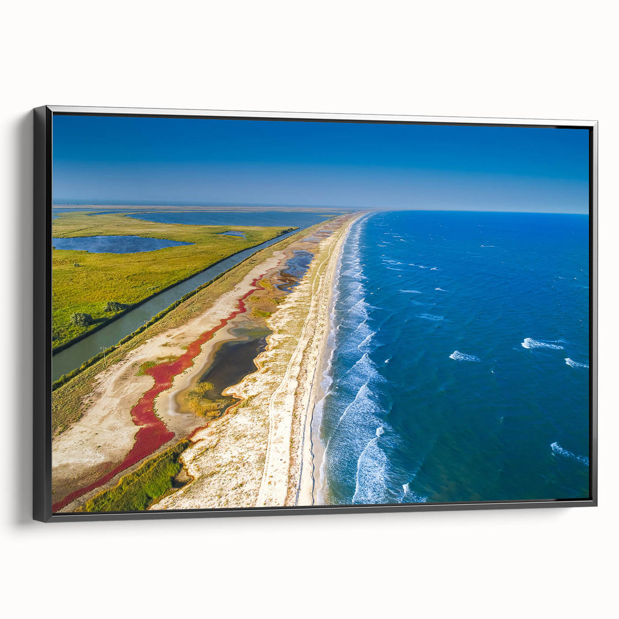 Black and white vintage poster art on framed canvas featuring a Romanian landscape, ideal for bedroom wall decor.