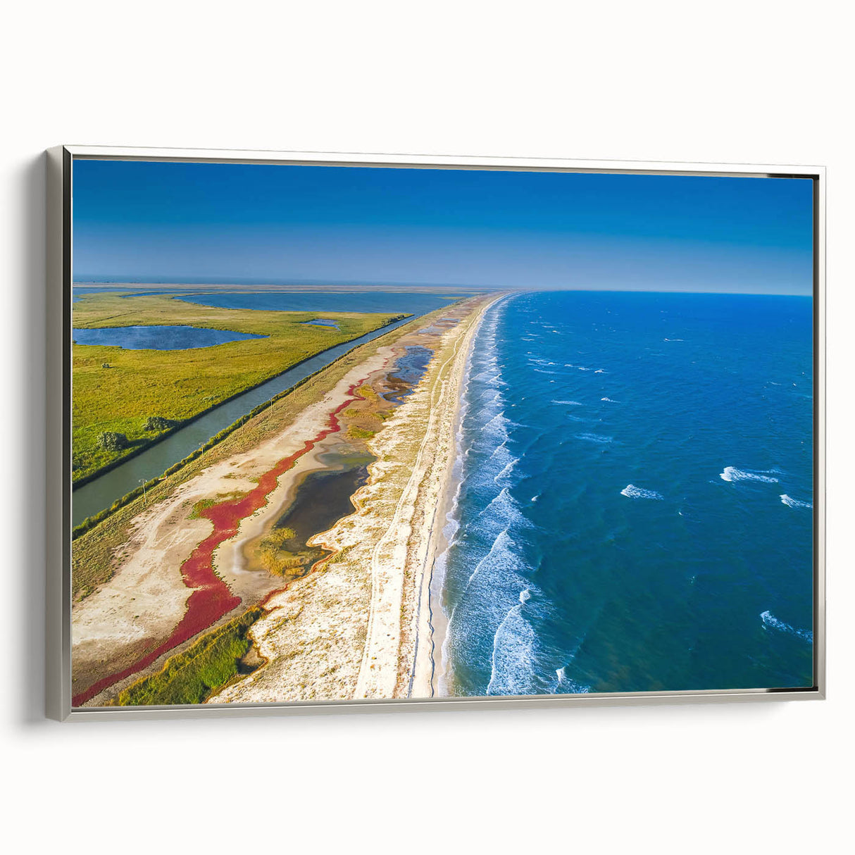 Landscape art painting of a Romanian scenery in colorful art tones on a framed canvas, ideal for living room decor.
