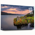 Acrylic glass print of a serene Scottish landscape, ideal for bedroom or dining room decor.