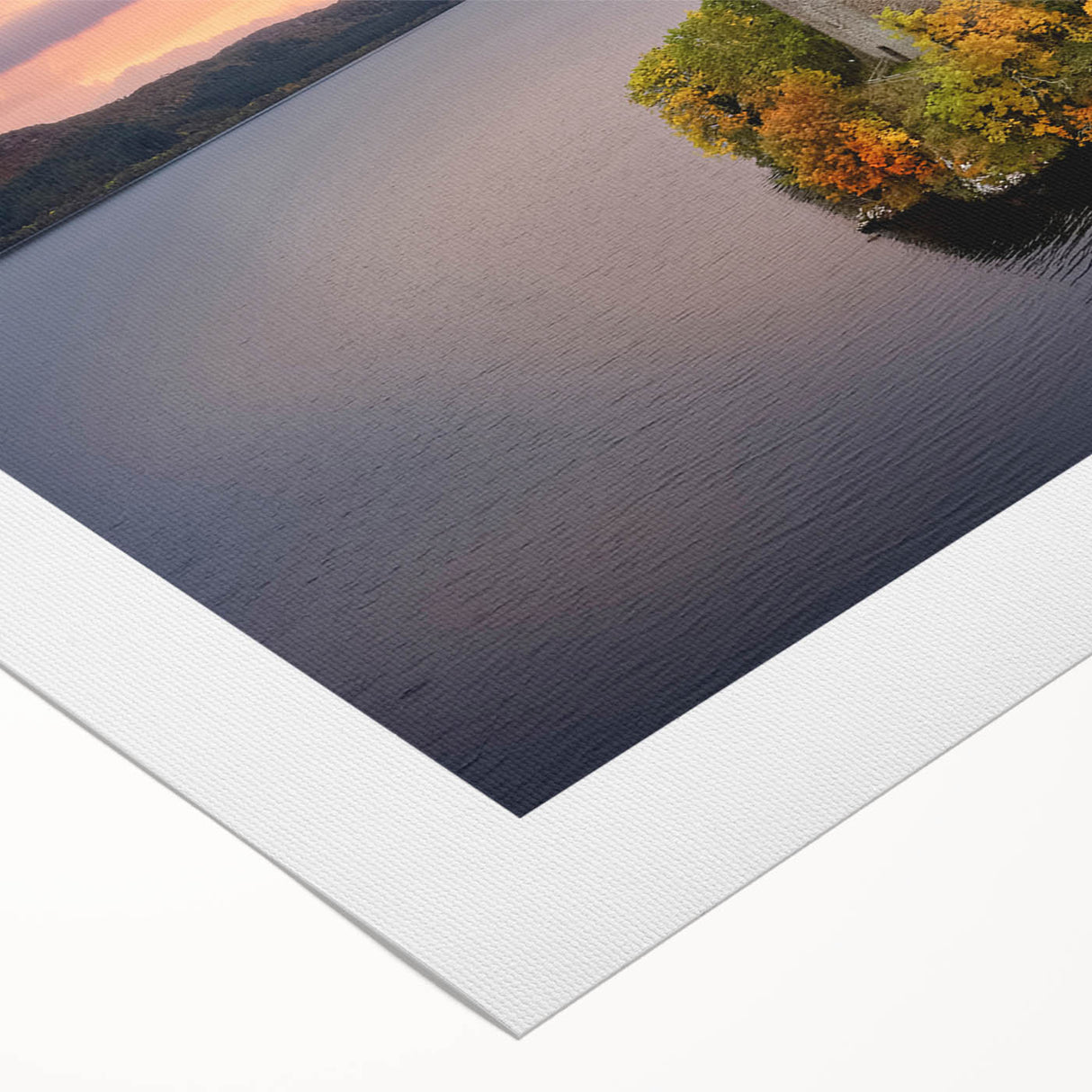 Art deco poster featuring a scenic view of a European city in Scotland, rendered in muted earth tones on rolled canvas.