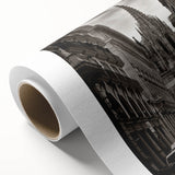 Art Deco style poster of Barcelona scenery in pastel colors on rolled canvas.