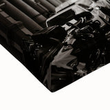 Black and white landscape art painting of Barcelona on stretched canvas, ideal for bedroom wall decor.