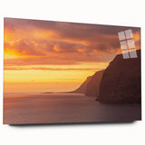 Large abstract wall art featuring a vibrant European scenery on acrylic glass, ideal for bedroom or dining room decor.