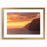 Abstract art print of a European scenery in muted earth tones, framed in gold, suitable for dining room decor.