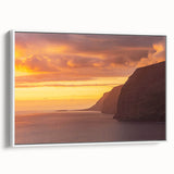 Vintage poster art of a scenic European landscape on a framed canvas, featuring vibrant colors perfect for living room decor.