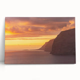 Black and white photograph of a European coastal town on a large stretched canvas, ideal for kitchen wall art.