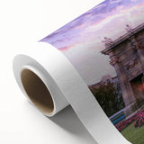 Art Deco style poster of Madrid skyline in pastel shades on rolled canvas, ideal for nursery wall art.