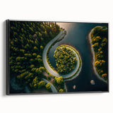 Black and white landscape art painting of a Swedish scenery on framed canvas, ideal for bedroom wall decor.