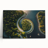 Black and white photo of a calm Swedish landscape on stretched canvas, ideal for kitchen wall art.