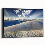 Black and white landscape art painting of a European scenery on framed canvas, suitable for bedroom wall decor.