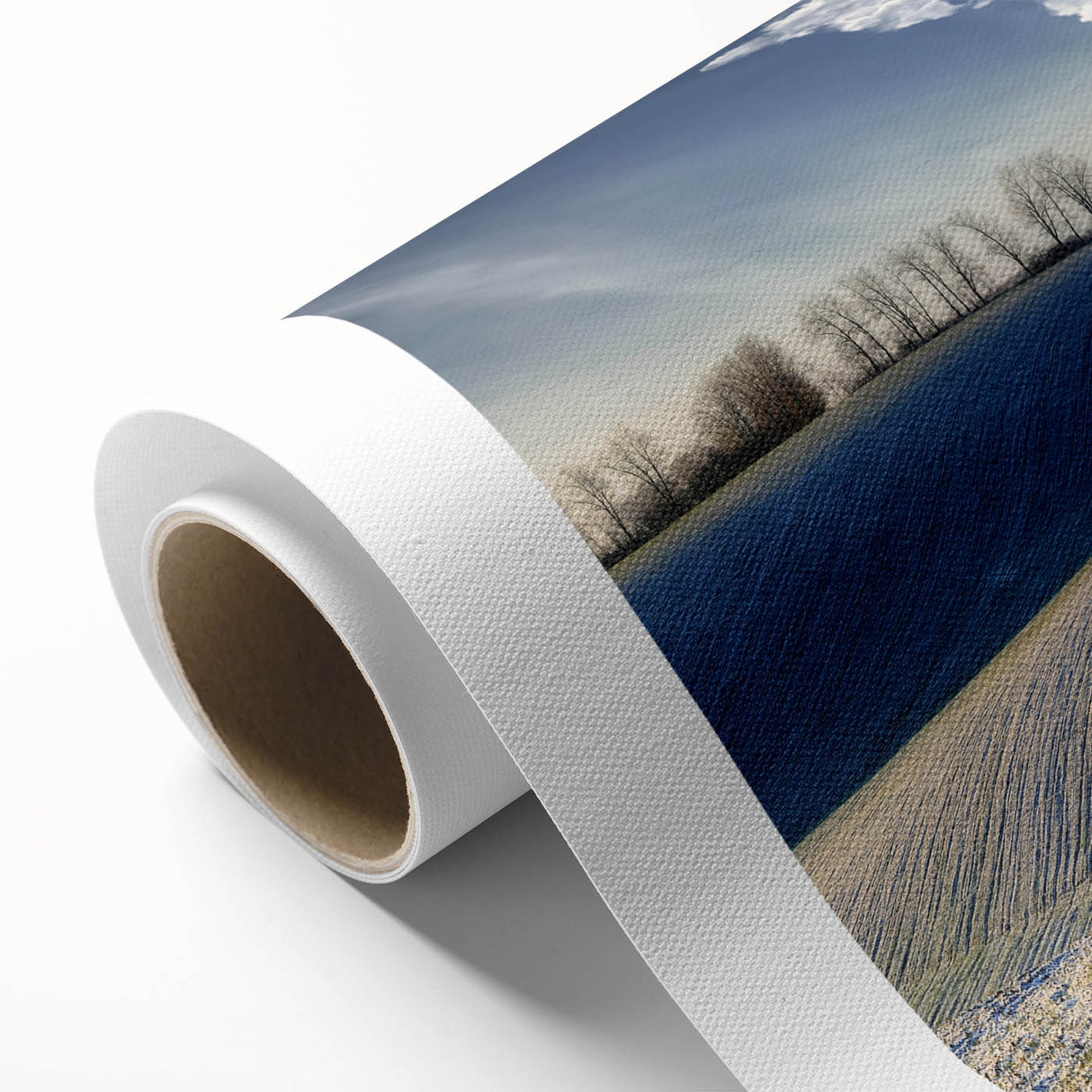 Art deco poster of scenic Europe, featuring muted earth tones on rolled canvas, ideal for nursery wall art.