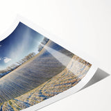 Extra large wall art featuring line art flowers in a monochrome palette on a rolled print.