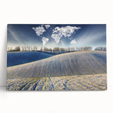 Black and white photograph of a European cityscape on stretched canvas, ideal for kitchen wall art or bedroom decor.