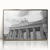 Large acrylic print of Vatican scenery in gold frame, featuring mid-century modernist tones, ideal for modern art wall decor.