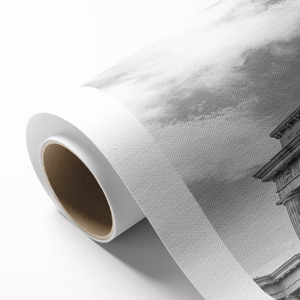 Art deco poster of the Vatican scenery in muted earth tones on rolled canvas, suitable for dining room wall art.