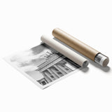 Extra large rolled print of the Vatican scenery with soft pastel shades, ideal for classy bathroom wall art.