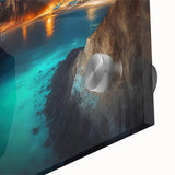 Large abstract wall art of Cabo San Lucas scenery in muted earth tones on acrylic glass, ideal for dining room art.