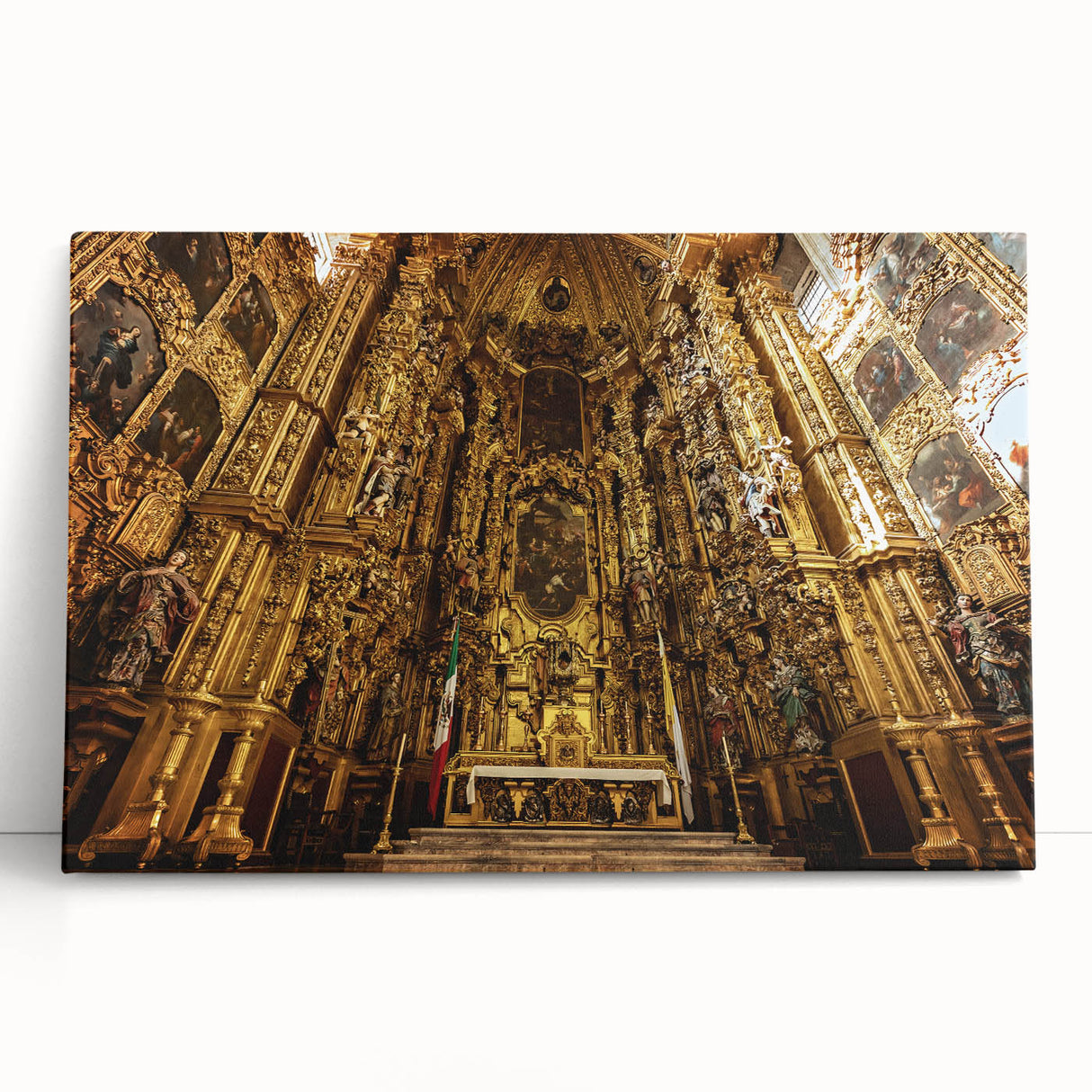 Black and white stretched canvas of Mexico City skyline, ideal for kitchen wall art or bedroom ambiance.