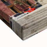 Large art of a black and white landscape painting of Oaxaca on stretched canvas, ideal for bedroom wall decor.